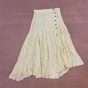 Women's Zara Polkadot Yellow Midi Skirt